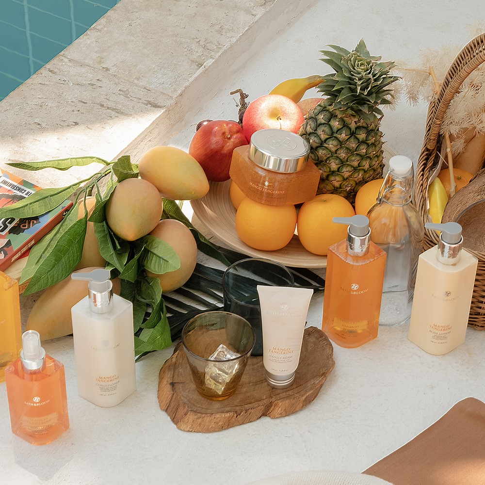 The Mango Tangerine-scented collection.
