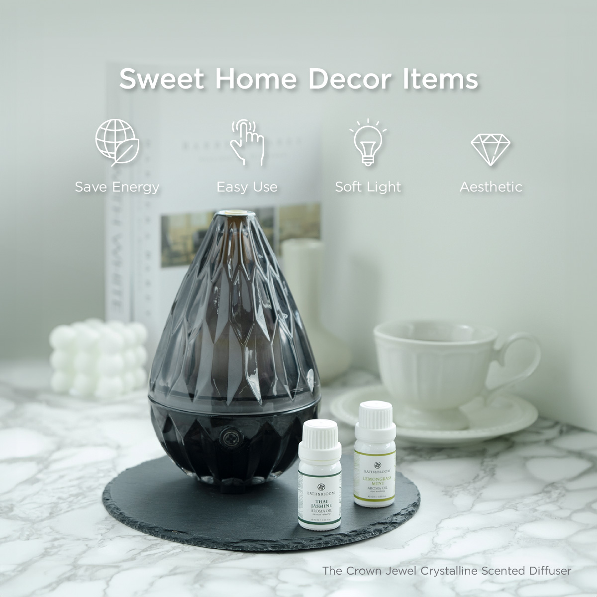 เครื่องพ่นอโรม่า Aroma Diffuser The Crown Jewel Crystalline Scented Diffuse - Black Sapphire เครื่องพ่นอโรม่า Aroma Diffuser The Crown Jewel Crystalline Scented Diffuse - Black Sapphire