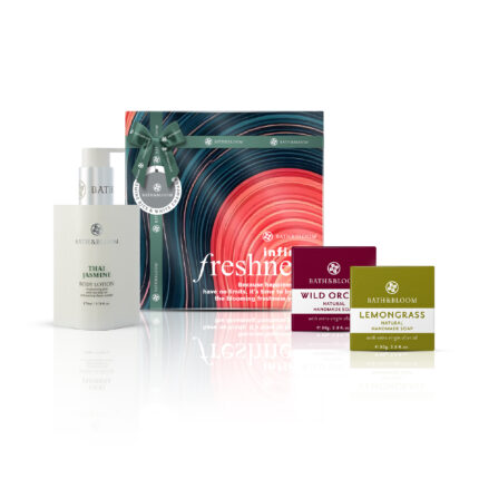บาธ แอนด์ บลูม ชุดของขวัญ INFINITE FRESHNESS ชุดผลิตภัณฑ์สบู่ กลิ่นตะไคร้ กล้วยไม้ป่า และครีมบำรุงผิวกาย กลิ่นดอกมะลิ